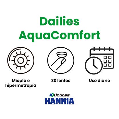 DAILIES AquaComfort Plus – Lentes de contacto diarios para miopía e hipermetropía